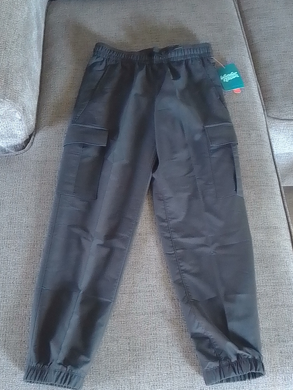 wonder nation Black Cargo Joggers with Elastic Waist